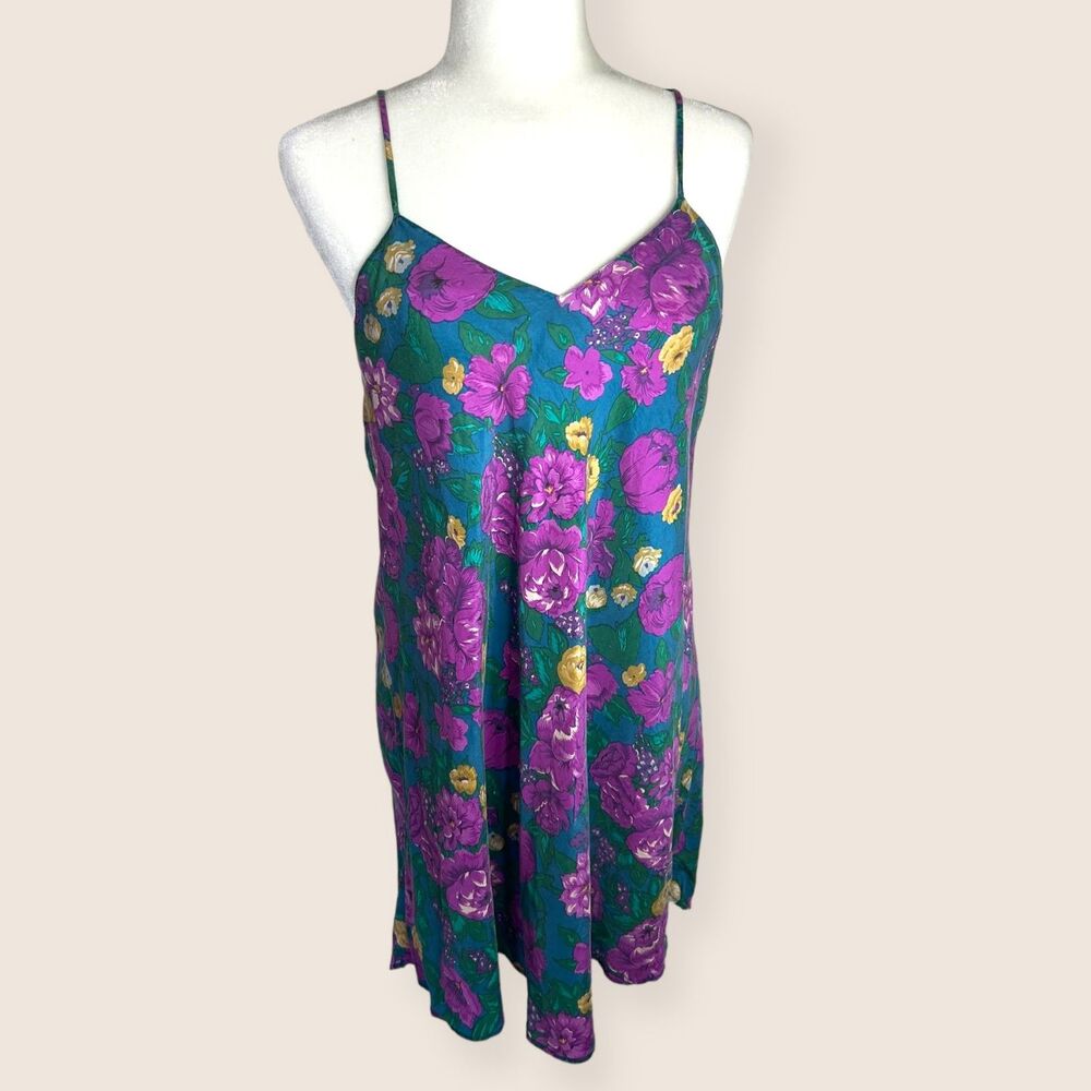 Floral Teal and Purple Women's Dress